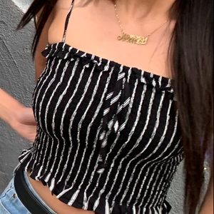 Black & white summer tank cropped